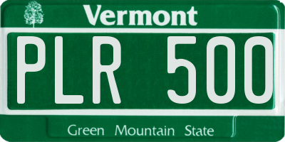 VT license plate PLR500