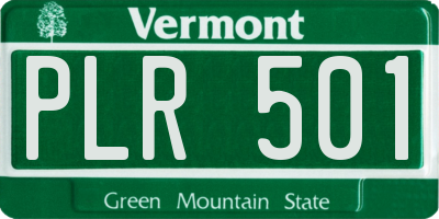 VT license plate PLR501