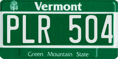 VT license plate PLR504
