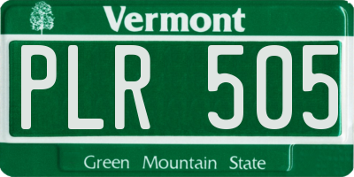 VT license plate PLR505