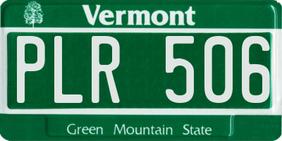 VT license plate PLR506