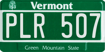 VT license plate PLR507