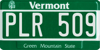 VT license plate PLR509