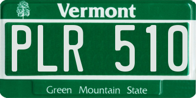 VT license plate PLR510