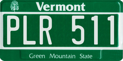 VT license plate PLR511