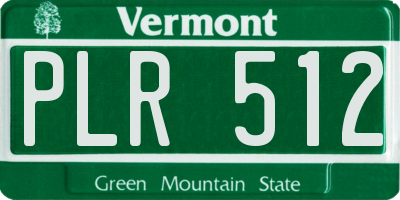 VT license plate PLR512