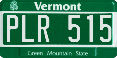 VT license plate PLR515