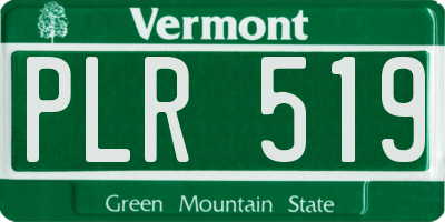 VT license plate PLR519