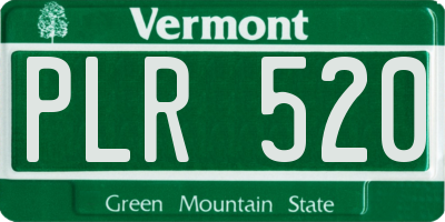 VT license plate PLR520