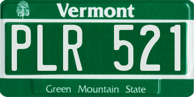 VT license plate PLR521
