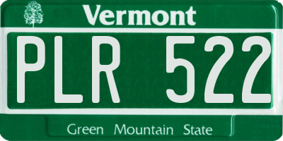 VT license plate PLR522