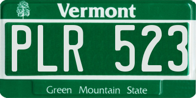 VT license plate PLR523