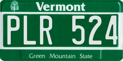 VT license plate PLR524