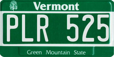VT license plate PLR525