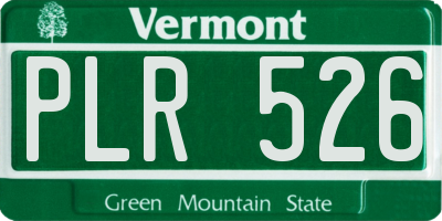 VT license plate PLR526
