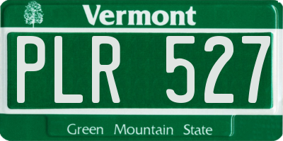 VT license plate PLR527