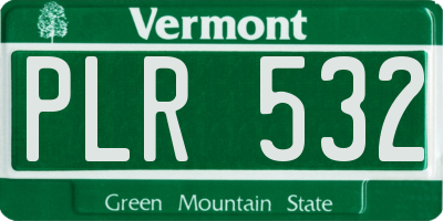VT license plate PLR532