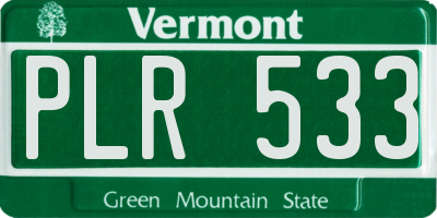 VT license plate PLR533