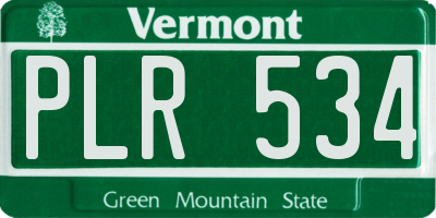 VT license plate PLR534