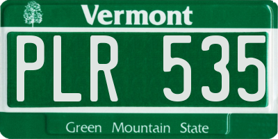 VT license plate PLR535
