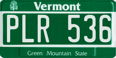 VT license plate PLR536