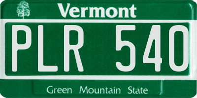 VT license plate PLR540