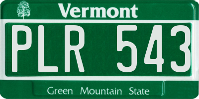 VT license plate PLR543