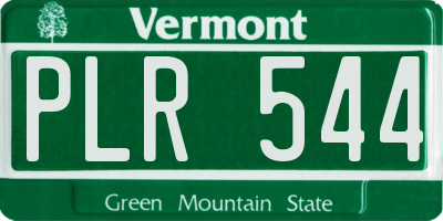 VT license plate PLR544