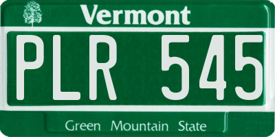 VT license plate PLR545