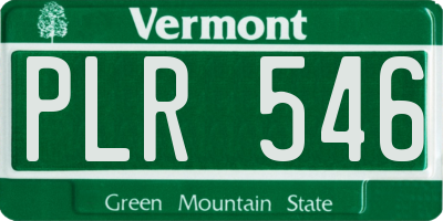 VT license plate PLR546