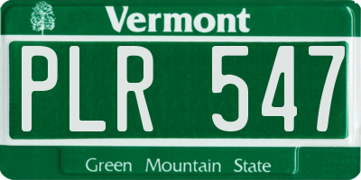 VT license plate PLR547