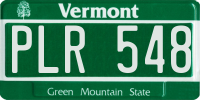VT license plate PLR548