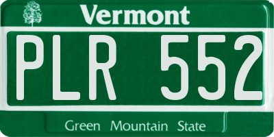 VT license plate PLR552