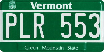 VT license plate PLR553