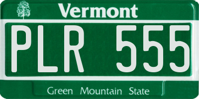 VT license plate PLR555