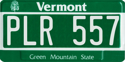 VT license plate PLR557