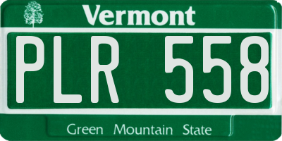 VT license plate PLR558