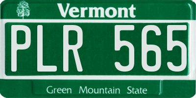 VT license plate PLR565