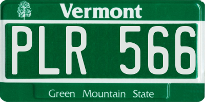 VT license plate PLR566
