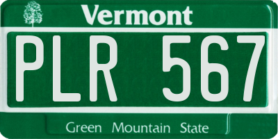 VT license plate PLR567