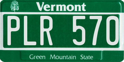 VT license plate PLR570