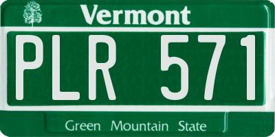 VT license plate PLR571