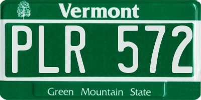 VT license plate PLR572