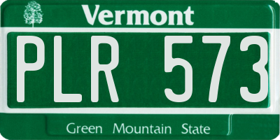 VT license plate PLR573