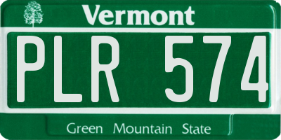 VT license plate PLR574