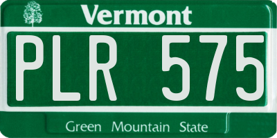 VT license plate PLR575