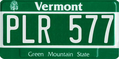 VT license plate PLR577