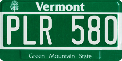 VT license plate PLR580