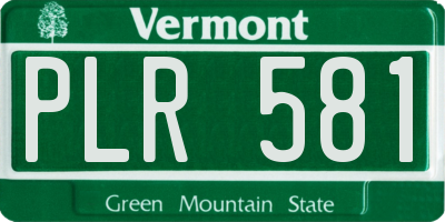 VT license plate PLR581