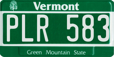 VT license plate PLR583
